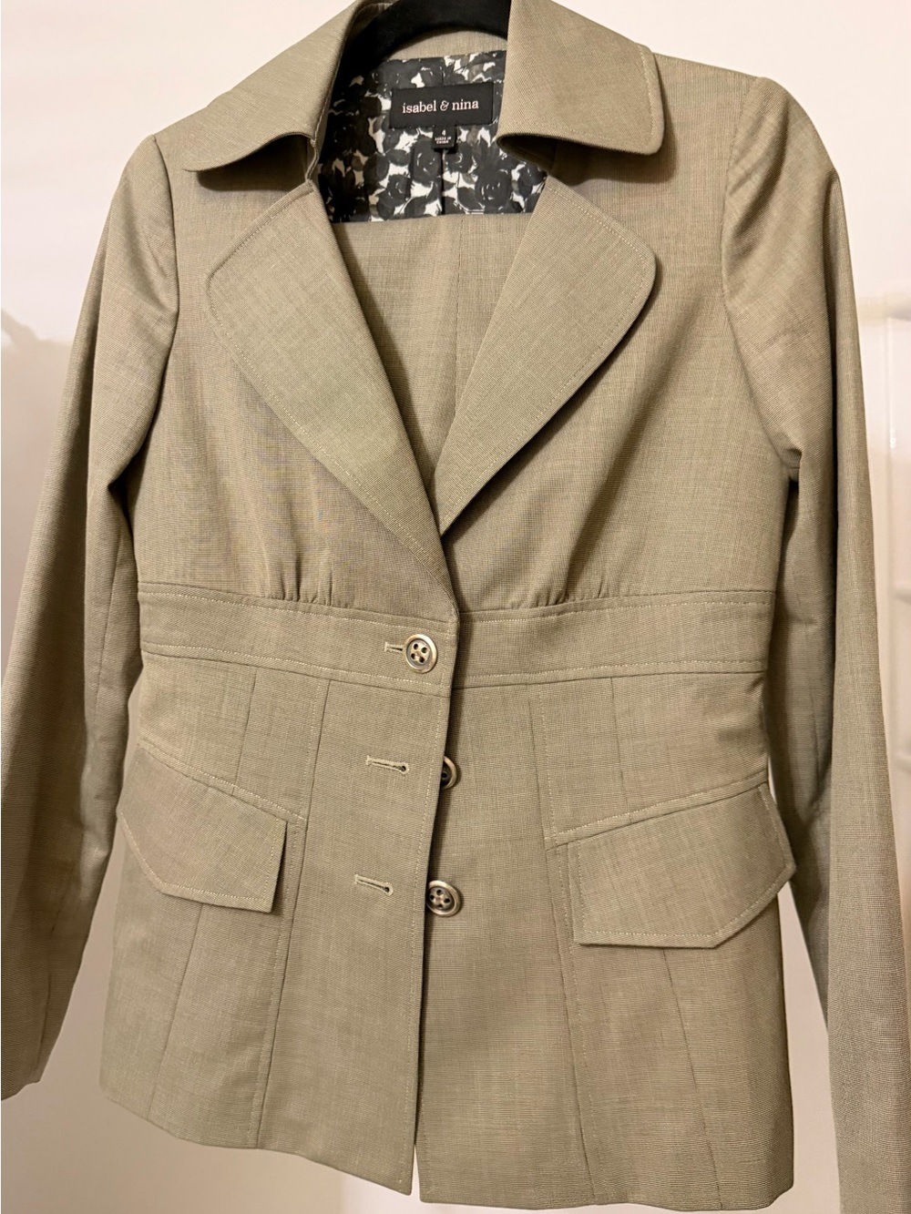 Isabel & Nina Olive Green Women's Tailored Jacket Blazer